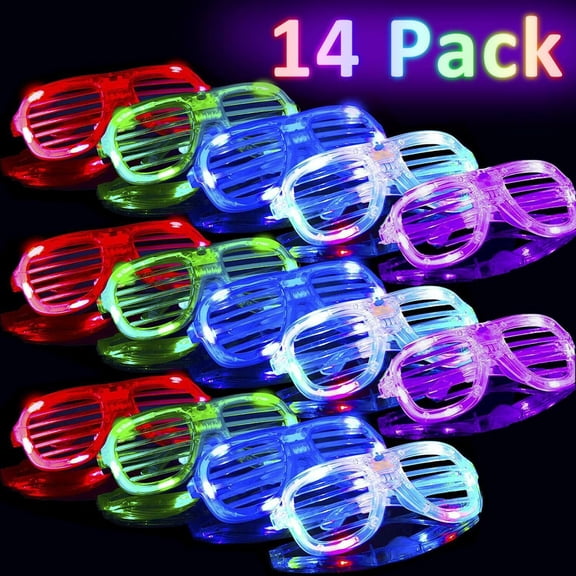 Toner Depot 4-Color LED Light-Up Glasses, 14 Pieces