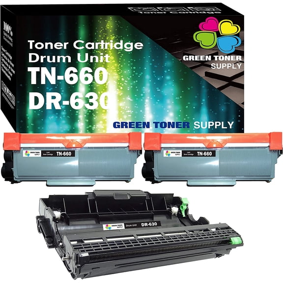 (Toner &Drum) GTS Compatible DR 630 Drum Unit and TN 660 Toner Cartridges Replacement for TN660 DR630 Combo for use in DCP-L2520DW DCP-L2540DW HL-L2300D HL-L2340DW MFC-L2700DW Printer (Pack of 3)