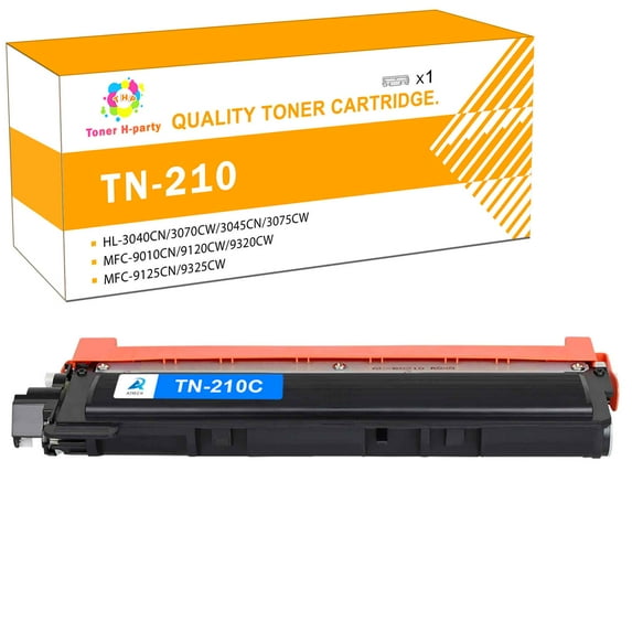 Toner H-Party 1-Pack Compatible for Brother TN210 Cyan Toner Cartridge for Brother TN-210C for Use with Brother HL-3040CN 3070CW 3045CN 3075CW, MFC-9010CN 9120CW 9320CW 9125CN 9325C Cyan