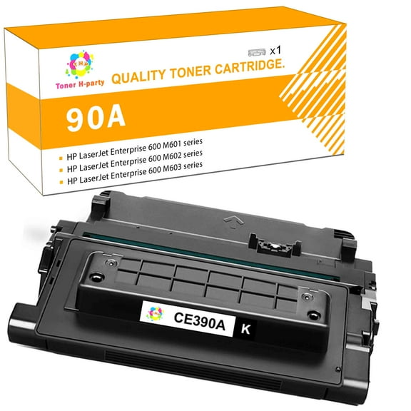 Toner H-Party 1-Pack Compatible CE390A Toner Cartridge for HP 90A Work with Enterprise 600 M601n M4555 M602n M603n M602dn Laser Printer Ink (Black)