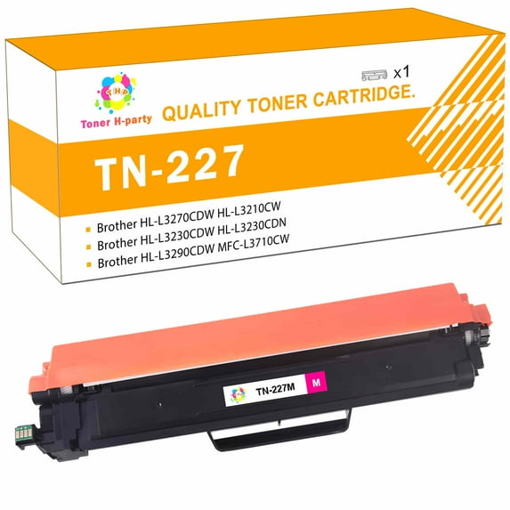 Toner H-Party 1-Pack Compatible Toner Cartridge for Brother TN-227 TN-227BK TN-227C TN-227M TN-227Y MFC-L3750CDW HL-L3210CW HL-L3290CD HL-L3230CDW Printer Ink (Magenta)