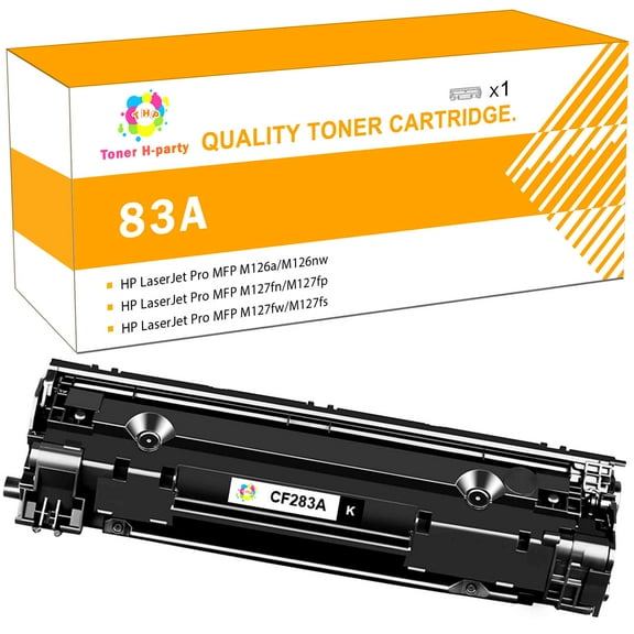 Toner H-Party 1-Pack Compatible Toner Cartridge Replacement for HP 83A CF283A MFP M127fw M127fn M125nw M201dw M201n M225dn M225dw M125a Series Printer Ink (Black)