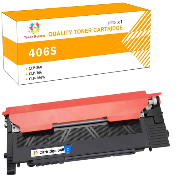 Toner H-Party 1-Pack Compatible Toner Cartridge for Samsung CLT-C406S/XAA CLP-360 366W 365W 368 CLX-3300 3305 3305W 3305FW 3306 3306W 3306FN Xpress C460W C410 Cyan