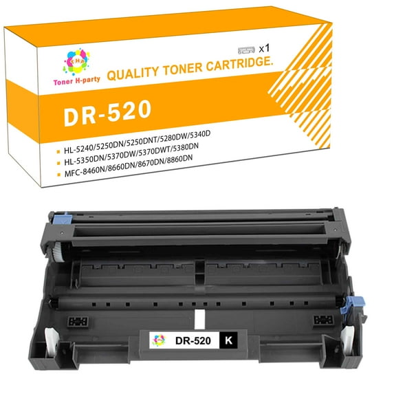 Toner H-Party 1-Pack Compatible Drum Unit for Brother DR-520 HL-5240 5250DN 5280DW 5340DRT 5350DN 5370DWT MFC-8460N 8660DN 8860DN 8690DW 8890DW DCP-8080DN 8065DN 8085DN Black