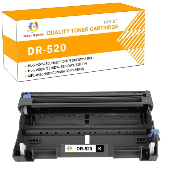 Toner H-Party 1-Pack Compatible Drum Unit for Brother DR-520 HL-5240 5250DN 5280DW 5340DRT 5350DN 5370DWT MFC-8460N 8660DN 8860DN 8690DW 8890DW DCP-8080DN 8065DN 8085DN Black