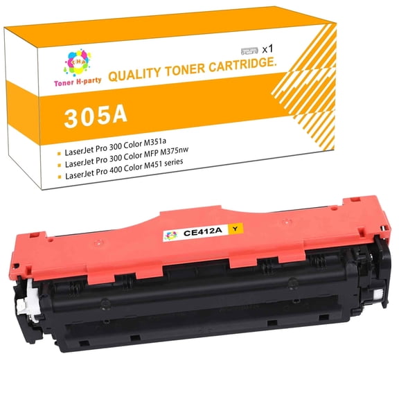 1-Pack Compatible for HP 305A Toner Cartridge for 305A CE410A Work with Pro 400 Color M451 MFP M475 CP2025 CM2320 Printer Ink (Yellow)