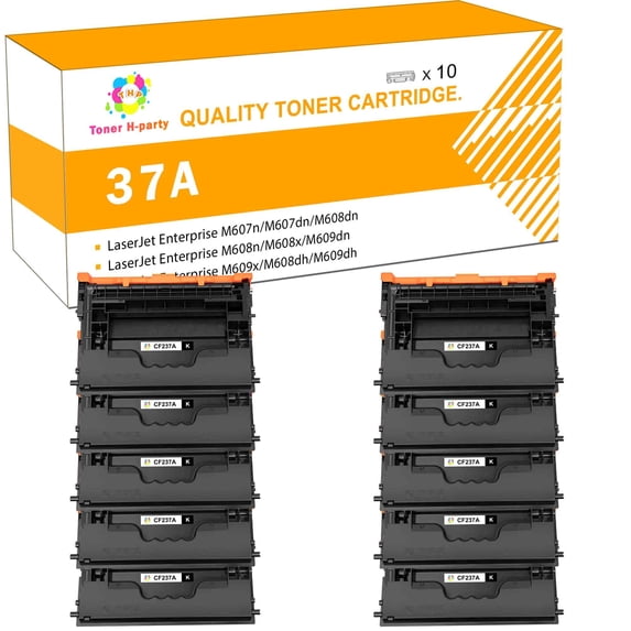 Colorich 10-Pack Compatible Toner Cartridge for HP CF237A 37A CF237X 37X LaserJet Enterprise M607n M607dn M608dn M608n M609dn Flow MFP M631h M632z M633 Black