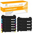 thumbnail image 1 of Toner H-Party 10-Pack Compatible Toner Cartridge for Xerox 106R01597 Phaser 6500 6500N 6500DN, WorkCentre6505 6505N 6505D Printer Ink 4x Black, 2x Cyan, 2x Magenta, 2x Yellow, 1 of 10