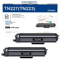 Colorich 2-Pack Compatible Toner Cartridge for Brother TN-227 TN-227BK TN-227C TN-227M TN-227Y MFC-L3750CDW HL-L3210CW HL-L3290CD HL-L3230CDW Printer Ink (Black)