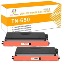 Toner H-Party 2-Pack Compatible Toner Cartridge for Brother TN-650 HL-5340D 5340DRT 5340DL 5350DNLT 5370DW 5380DN, DCP-8085DN 8380DN 8480DN 8890DW 8880DN, MFC-8380DN 8480DN 8680DN 8690DW 8890DW Black