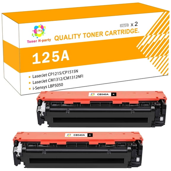 Toner H-Party 2-Pack Compatible HP 125A 125 A Toner Cartridge for HP CB540A M251n M251nw, MFP M276n M276nw CP1215 CP1515N CP1518NI MFP Black