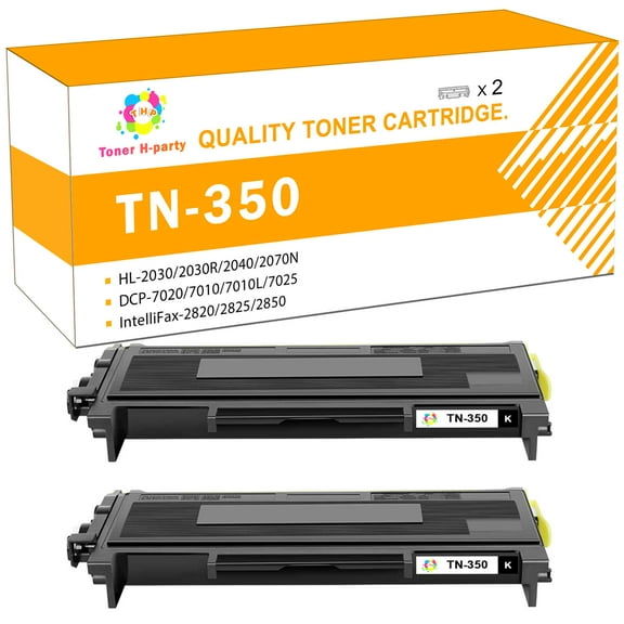 Toner H-Party 2-Pack Compatible Toner Cartridge for Brother TN-350 HL-2030 2030R 2040 2070N 2070NR 2045 2075N, DCP-7020 7010L 7025, MFC-7220 7225N 7420 7820 7820N Printer Ink Black
