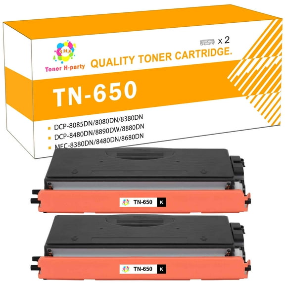 Toner H-Party 2-Pack Compatible Toner Cartridge for Brother TN-650 HL-5340D 5340DRT 5340DL 5350DNLT 5370DW 5380DN DCP-8085DN 8380DN 8480DN 8890DW MFC-8380DN 8680DN 8690DW Black