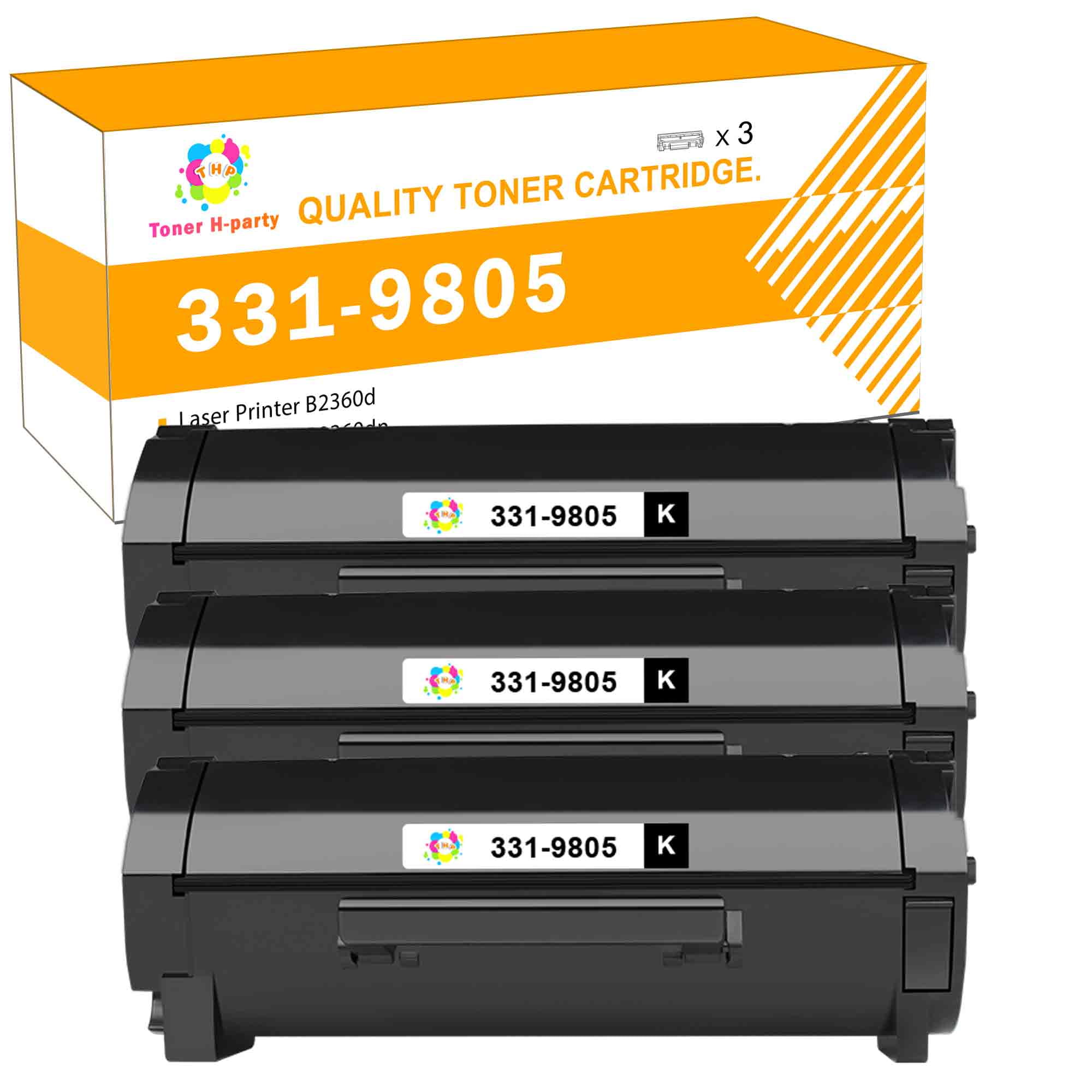 Toner HParty 3Pack Compatible Toner Cartridge Replacement for Dell