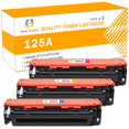 thumbnail image 1 of Toner H-Party 3-Pack Compatible HP 125A 125 A Toner Cartridge for HP CB541A CB542A CB543A LaserJet Pro 200 Color M251n M251nw MFP M276n M276nw CP1215 CP1515N CP1518NI, 1 of 10