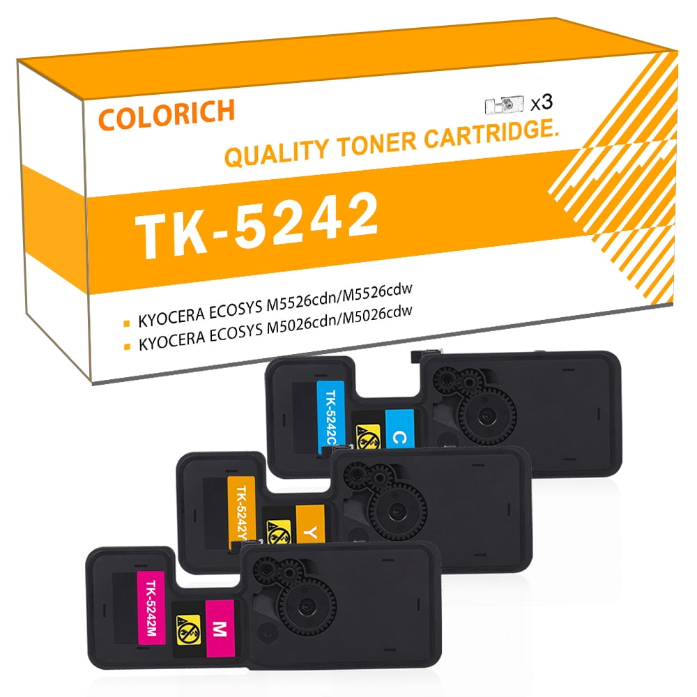 Made In USA Toner Cartridge (2-Pack) - Compatible With Kyocera P5026cdw, M5526cdw, TK-5242K