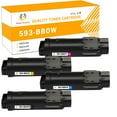 thumbnail image 1 of Toner H-Party 4-Pack Compatible Toner Cartridge Replacement for Dell 593-BBOW 593-BBOX 593-BBOY 593-BBOZ H625cdw H825cdw S2825cdn Printer Ink Black, Cyan, Magenta, Yellow, 1 of 7