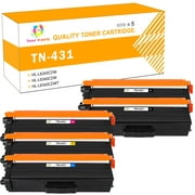 TN431 TN-431 Compatible Toner Cartridge for Brother TN-431BK TN-431C TN-431M TN-431Y HL-L8260CDW L8360CDW L8360CDWT, MFC-L8610CDW L8900CD Printer Ink Black Cyan Magenta Yellow, 4-Pack