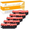 thumbnail image 1 of Toner H-Party 5-Pack Compatible Toner Cartridge Replacement for HP CF380A CF381A CF382A CF383A Color LaserJet Pro MFP M476nw M476dn M476dw Printer Ink 2x Black, Cyan, Magenta, Yellow, 1 of 8