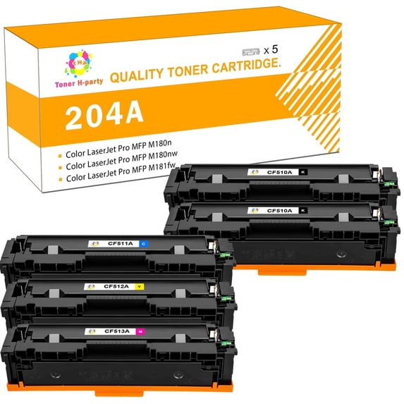 Colorich 5-Pack Compatible Toner Cartridge for CF510A Color LaserJet Pro M154a M154nw Pro MFP M180n M180nw M181f Replacement Printer Ink 2x Black, Cyan, Magenta, Yellow