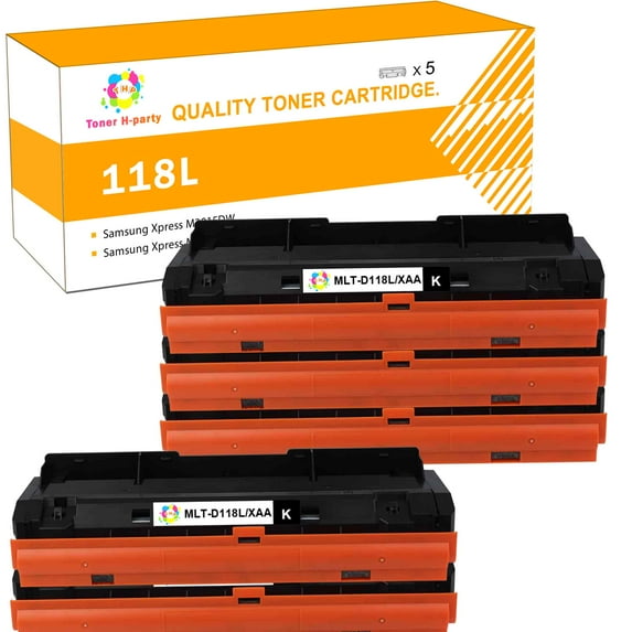 Toner H-Party 5-Pack Compatible Toner Cartridge for Samsung MLTD118L MLT-D118L Xpress M3015DW M3065FW Printer Ink Black 5x Black