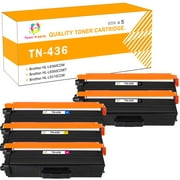 TN436 TN433 TN-436 Compatible Toner Cartridge for Brother TN436 TN431 MFC-L8900CDW HL-L9310CDW HL-L8360CDW Printer (1x Black, 1x Cyan, 1x Yellow, 1x Magenta, 4-Pack)