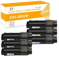 thumbnail image 1 of Toner H-Party 6-Pack Compatible Toner Cartridge Replacement for Dell 593-BBOW 593-BBOX 593-BBOY 593-BBOZ Used with H625cdw H825cdw S2825cdn Printer Toner Ink 3*Black, Cyan, Magenta, Yellow, 1 of 7