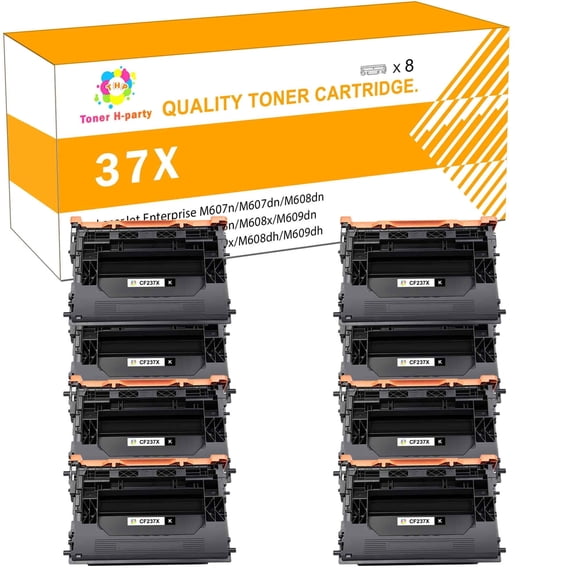 Colorich 8-Pack 37X 37A Toner Cartridge for CF237X CF237A LaserJet Enterprise M608dn M608x M609dn M609x M609dh, MFP M632h M632fht M631z M633fh M631dn Black