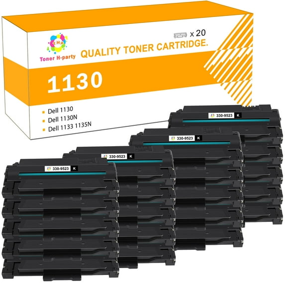 Toner H-Party Compatible 1130 Toner Cartridge Replacement for Dell 1130 330-9523 for Use with Dell 1130 1130N 1133 1135N Printer Ink (Black,20-Pack)