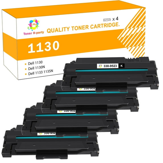 Toner H-Party Compatible 1130 Toner Cartridge Replacement for Dell 1130 330-9523 for Use with Dell 1130 1130N 1133 1135N Printer Ink (Black,4-Pack)