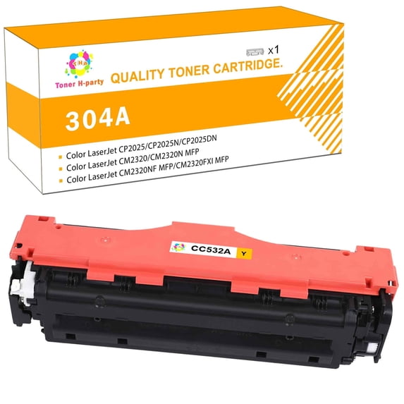 Colorich 304A Toner Cartridge Replacement for CC532A for Use with Color LaserJet CP2025 CP2025N CM2320N-MFP CM2320NF-MFP CP2025DN, CM2320CM2320FXI-MFP (Yellow,1-Pack)