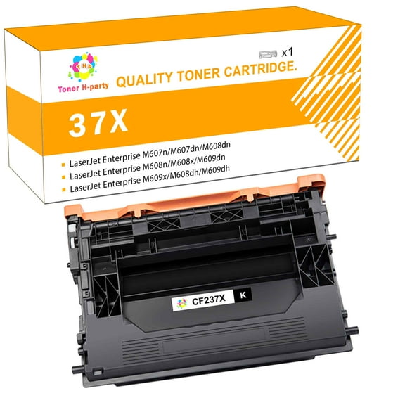 Toner H-Party Compatible 37X 37A Toner Cartridge for HP CF237X CF237A Use with LaserJet Enterprise M608dn M608n M608x M609dn MFP M632h M632fht M631z M633fh Flow MFP M631h M632z (Black,1-Pack)