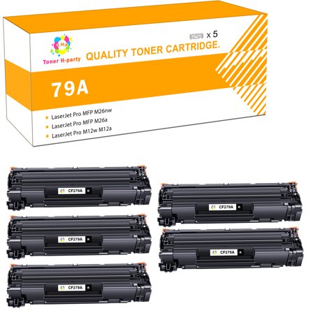 Toner H-Party Compatible 79A Toner Cartridge Replacement for HP CF279A Used for HP LaserJet Pro MFP M26nw M26a M12w M12a Printer Ink (Black 5-Pack)