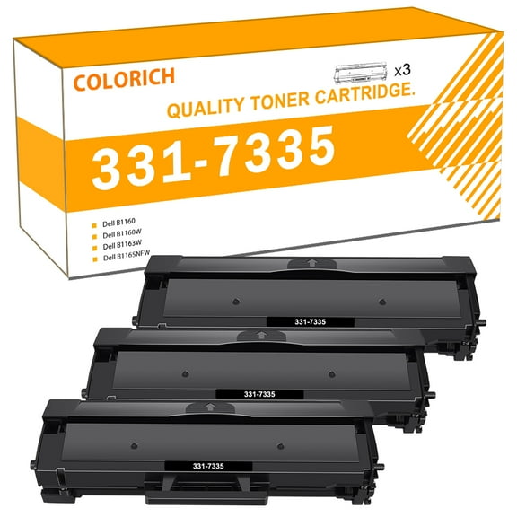 Colorich Compatible B1160 Toner Cartridge for Dell B1160 331-7335 for Use with B1160 B1160W B1163W B1165NFW Laser Printer Ink (Black,3-Pack)