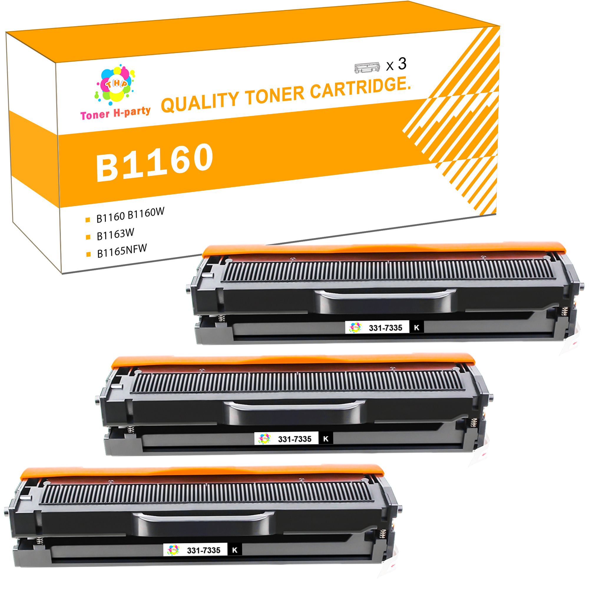 10pk Compatible Dell B1260 3317328 RWXNT Black Toner Cartridge for use