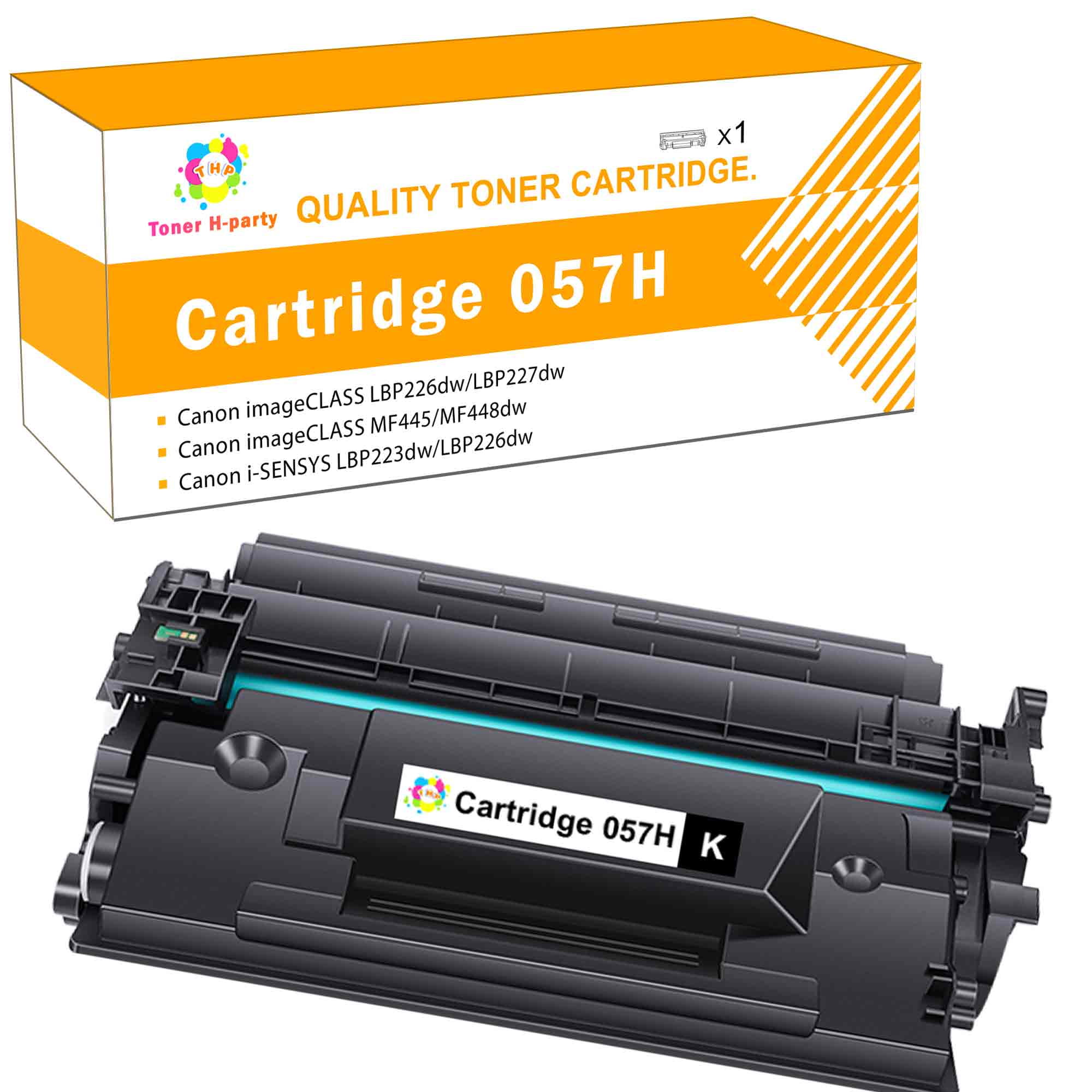Toner H-Party Compatible Toner Cartridge with Chip for Canon 057H 057 CRG- 057H Work with imageCLASS LBP227dw LBP226dw MF448dw MF445 MF449dw LBP223dw  Laser Printer (Black, 1-Pack) 
