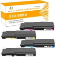thumbnail image 1 of Toner H-Party Compatible Toner Cartridge for Dell 593-BBBU 593-BBBT 593-BBBS 593-BBBR for Use with Dell Color Laser Printer C2660dn C2665dnf Printer Ink (Black, Cyan, Magenta, Yellow,4-Pack), 1 of 10