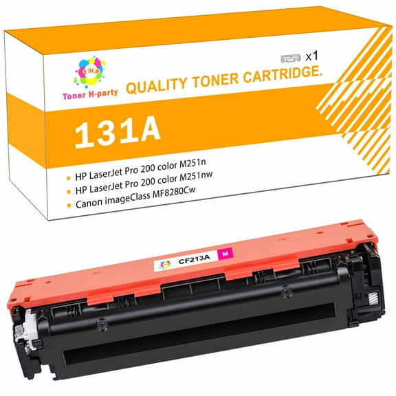 Toner H-Party Compatible Toner Cartridge for HP 131A 131X Laserjet Pro 200 Color M251nw M251n MFP M276nw M276n CF210X CF211A CF212A CF213A Printer Ink (Magenta, 1-Pack)