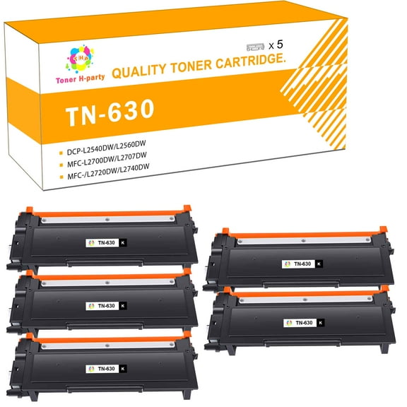 TN-630 Compatible Toner Cartridge Replacement for Brother TN-630  TN 630 for Use with Brother HL-L2300D L2305W L2320D DCP-L2500D L2520DW L2540DN  MFC-L2700DW L2700DWR L2700DN (Black,5-Pack)