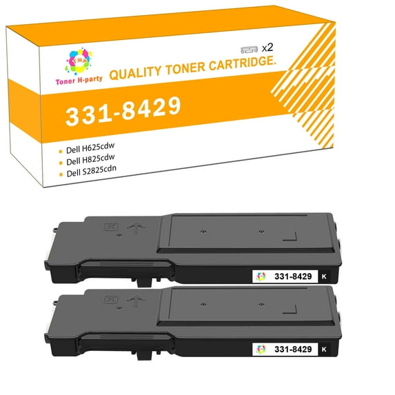 Toner H-Party Compatible Toner Cartridge Replacement for Dell 331-8429 for Use with Dell Color Laser C3760dn C3760n C3760dnf C3765dnf MFP Printer Ink (Black,2-Pack)