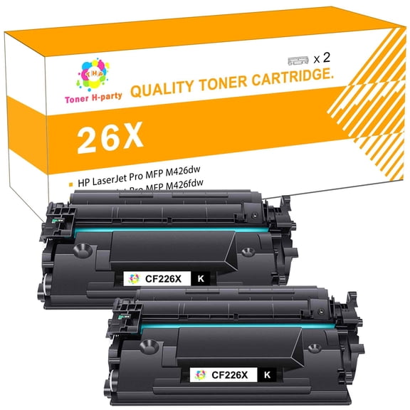 Toner H Party Compatible Toner Cartridge Replacement for HP 26X CF226X 26A CF226A Pro MFP M426fdw M426fdn M426dw Pro M402n M402dw M402dn Printer (Black 2-Pack)