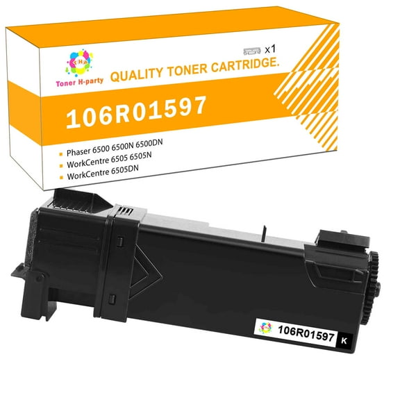 Toner H-Party Compatible Toner Cartridge Replacement for Xerox 106R01597 Use with Xerox Phaser 6500 6500N 6500DN, WorkCentre 6505 6505N 6505D Printer Ink (Black,1-Pack)