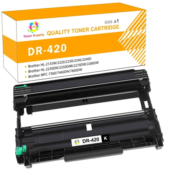 Toner H-Party Compatible Drum Unit for Brother DR-420 420DR for FAX-2840 MFC-7360N MFC-7240 FAX-2940 HL-2240D DCP-7055 Printer(Black, 1-Pack)