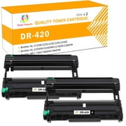 Toner H-Party Compatible Drum Unit for Brother DR-420 for FAX-2840 MFC-7360N MFC-7240 FAX-2940 HL-2240D DCP-7055 Printer(Black, 2-Pack)