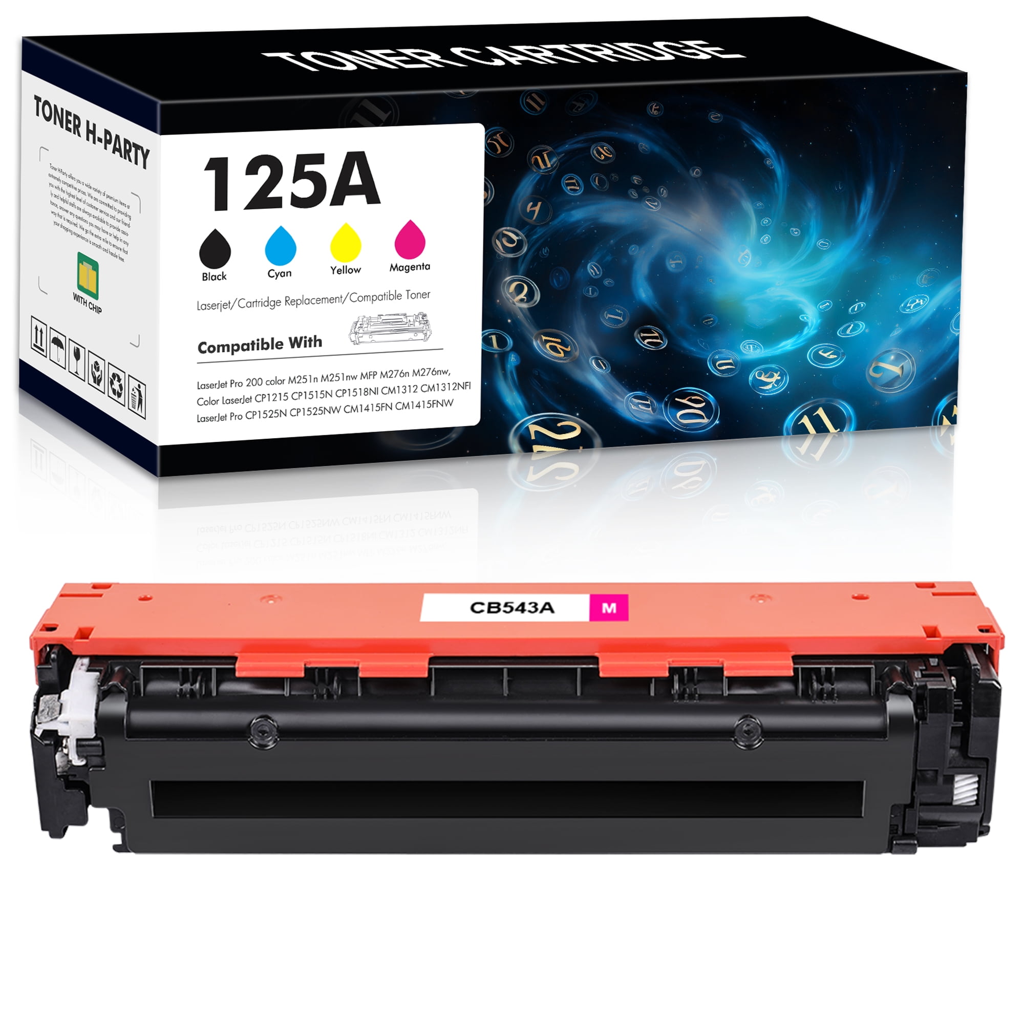 4-Pack 125A Toner Cartridges – Compatible With HP Color LaserJet CP1515n, CP1518, CM1312, CP1215