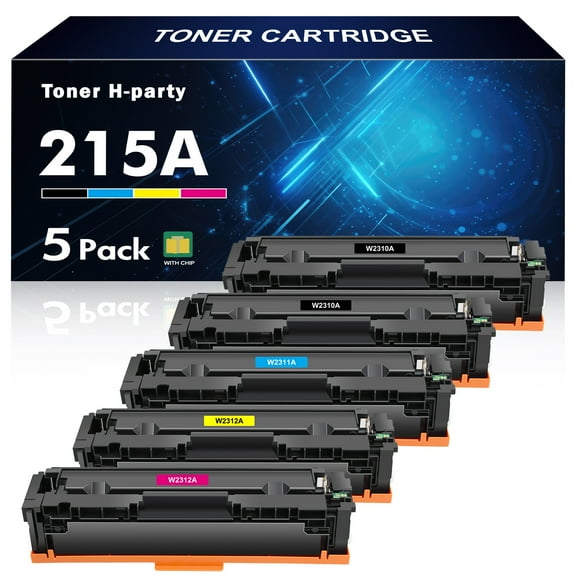 215A Toner Cartridge With Chip Compatible for HP 215A W2310A M182nw HP Color Pro MFP M182nw M182n M183fw M155a M155nw Printer Ink 5-Pack