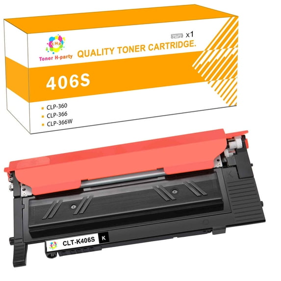 Toner H-Party Compatible Toner Replacement for Samsung CLT-K406S XAA Xpress C460W C410W CLP-360 366 365W CLX-3300 3305FW 3306W 3306FN Printer Ink (Black,1-Pack)