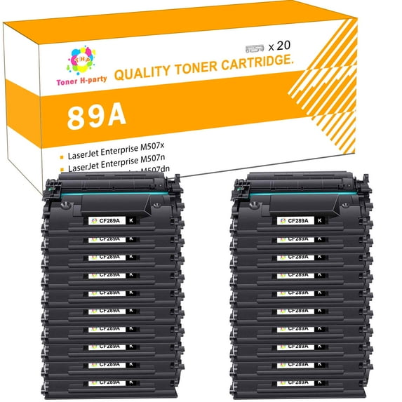 Toner H-Party Compatible Toner Replacement forr HP CF289A 89A No Chip Enterprise MFP M507 M507dn M507n M507x M528 M528dn M528c M528f M528z Printer Ink (Black, 20-Pack)