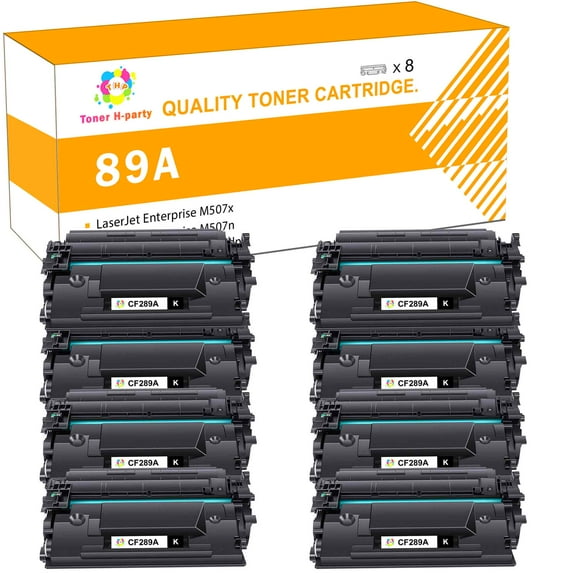 Toner H-Party Compatible Toner Replacement forr HP CF289A 89A No Chip Enterprise MFP M507 M507dn M507n M507x M528 M528dn M528c M528f M528z Printer Ink (Black, 8-Pack)