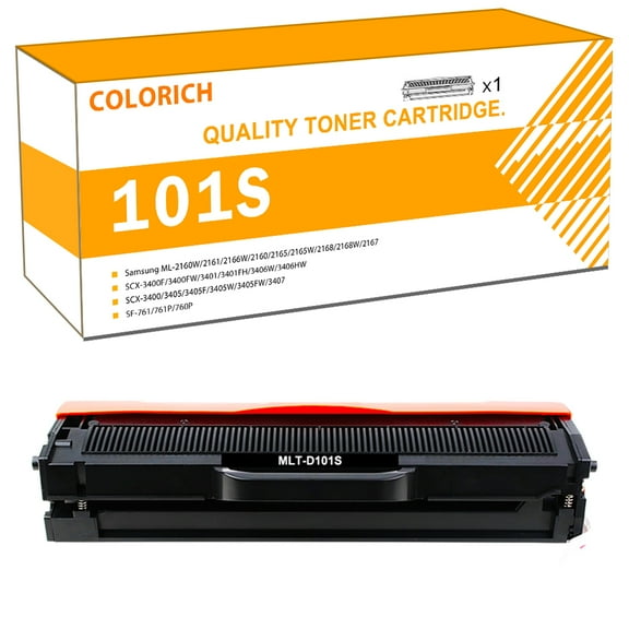 Colorich Compatible for Samsung 101S Black Toner Cartridge 1-Pack for Samsung D101S High Yield Toner MLT-D101S Black SCX-3405 ML-2165 SCX-3400 SF-760P Printer Ink